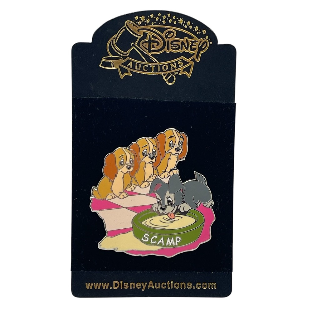 Disney Auctions Pin Lady and The Tramp Scamp Puppies LE 500 Limited Edition Rare